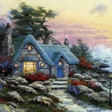 Схема вышивки «Домик на восходе»