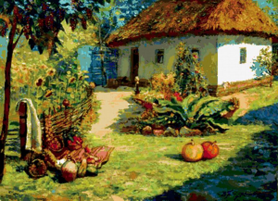 украинские хаты - картина - предпросмотр