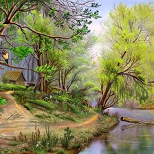 Схема вышивки «пейзаж»