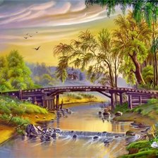 Схема вышивки «пейзаж»