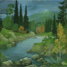 Схема вышивки «пейзаж»