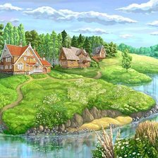 Схема вышивки «пейзаж»