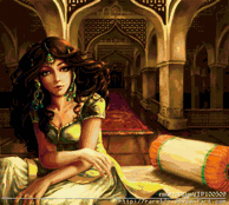 восточная красавица - гобелен - предпросмотр