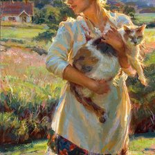 Схема вышивки «Девушка-картина»