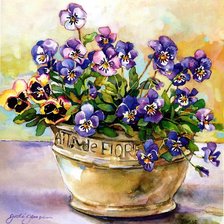 Схема вышивки «анютины глазки»