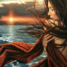 Схема вышивки «Девушка.»