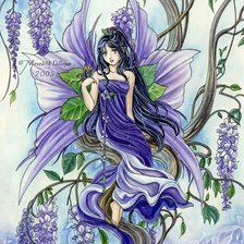 Схема вышивки «Эльф и глициния»