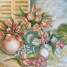 Схема вышивки «тюльпаны»