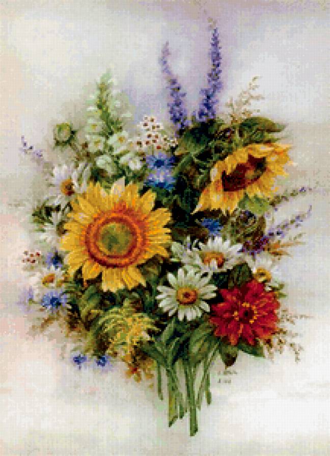 букет - цветы, подсолнухи, букет - предпросмотр