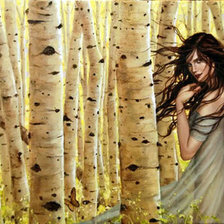 Схема вышивки «Девушка в березках»