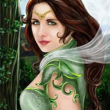 Схема вышивки «Зеленоглазая красавица»