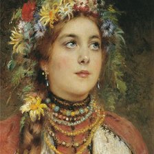 Схема вышивки «Девушка в венке»