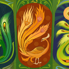 Схема вышивки «Триптих " Жар - птица"»