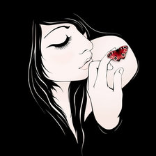 Схема вышивки «Девушка и бабочка»