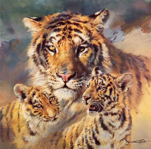 Семья тигрицы - кошки, животные, тигры - оригинал