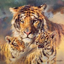 Схема вышивки «Семья тигрицы»