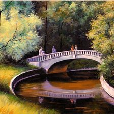 Схема вышивки «Мостик в парке»