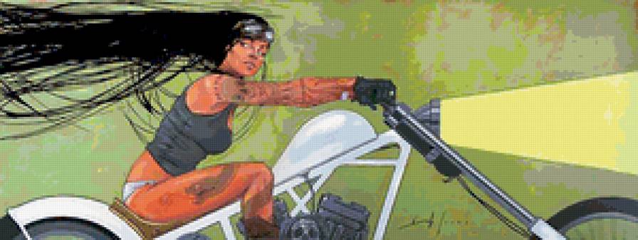 Байкерша - девушки, мото - предпросмотр