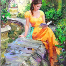 Схема вышивки «Девушка-картина»