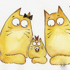 Схема вышивки «Кошачье семейство»