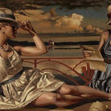 Схема вышивки «две девушки»