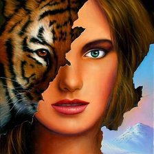 Схема вышивки «ЖЕНЩИНА -КОШКА»