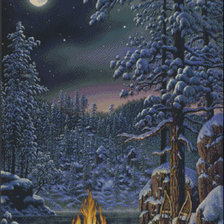 Схема вышивки «триптих волки часть 3»