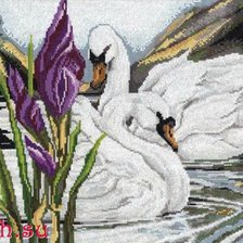Схема вышивки «лебеди»