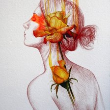 Схема вышивки «Девушка»