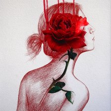 Схема вышивки «Девушка»