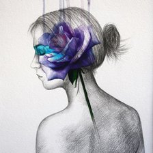 Схема вышивки «Девушка»