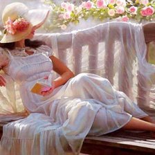 Схема вышивки «Девушка с книгой»