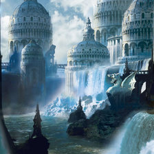 Схема вышивки «Дворец и водопад»