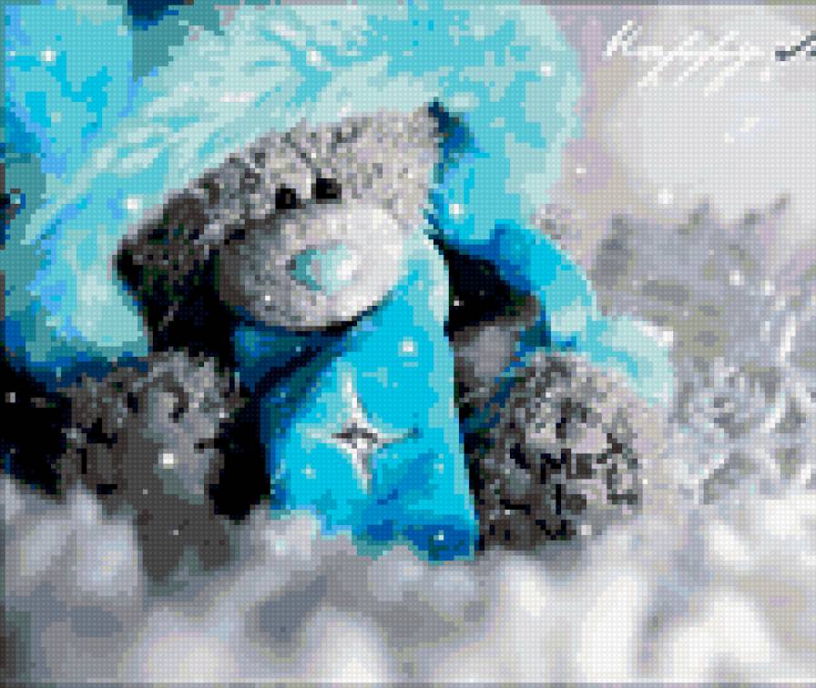 мишка в голубом - предпросмотр