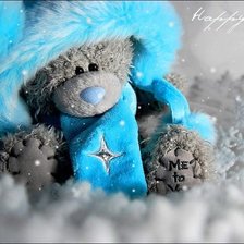 Схема вышивки «мишка в голубом»