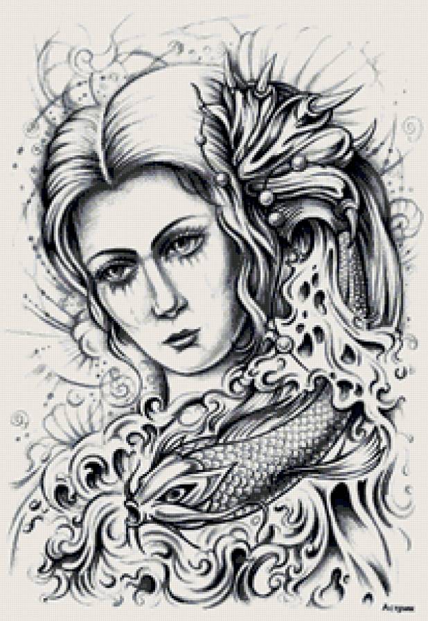 Русалка - женский образ, провительница морей, ракушка - предпросмотр