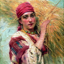 Схема вышивки «Девушка со снопом»