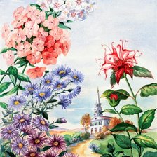 Схема вышивки «Цветочный пейзаж»