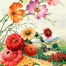 Схема вышивки «Цветочный пейзаж»
