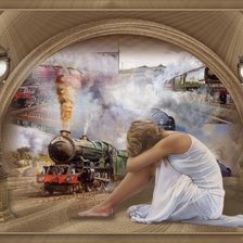 Схема вышивки «Девушка-картина»