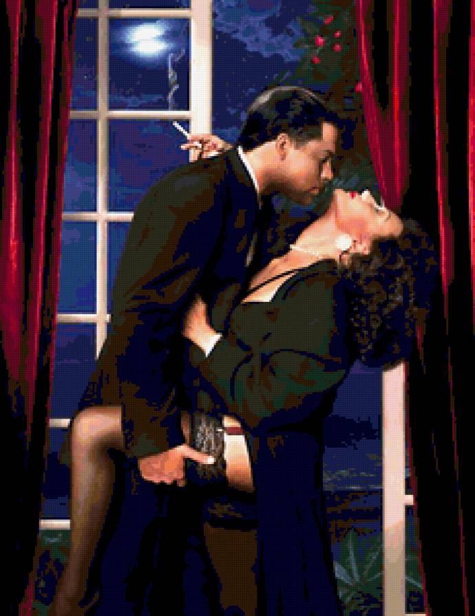 Тацующая Пара - страсть, танец, девушка, парень, танго, картина - предпросмотр