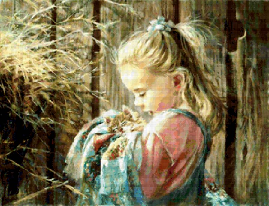 2 - котенок, девочка, дети - предпросмотр