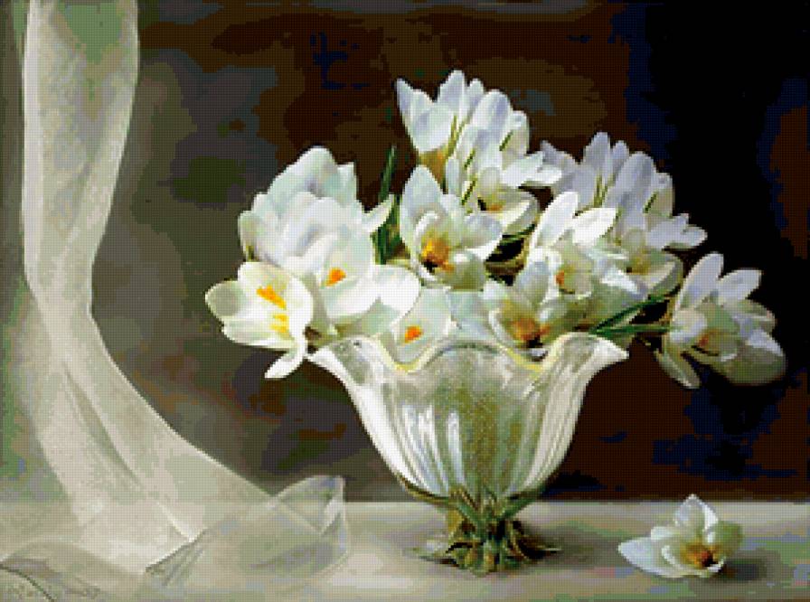 3 - крокусы, ваза, букет, цветы - предпросмотр
