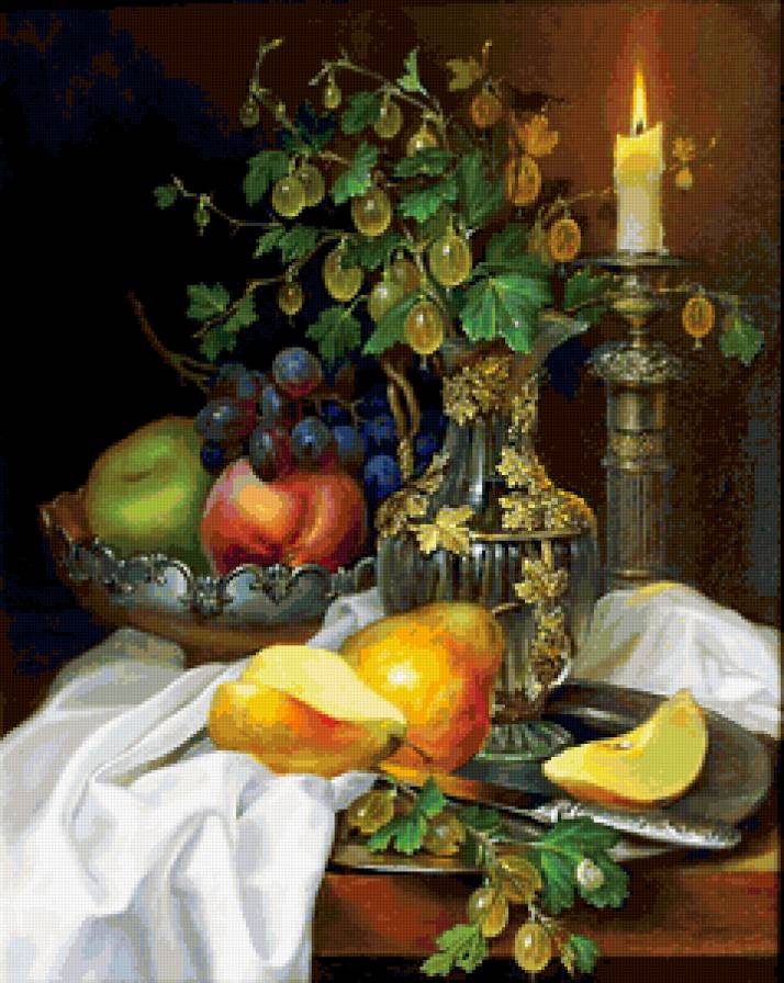 Натюрморт с крыжовником. Власов. Д. - натюрморт, фрукты, крыжовник - предпросмотр