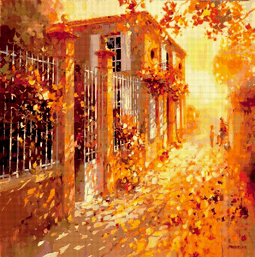 золотая осень - лоран парселье, картина - предпросмотр