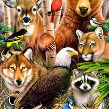 Схема вышивки «Животный мир»