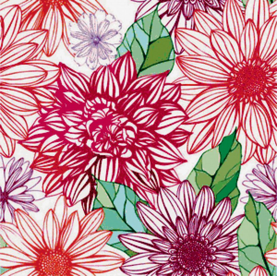 подушка - узор, подушка, цветы - предпросмотр