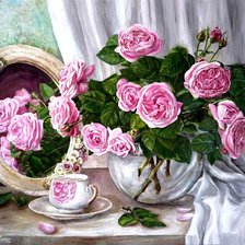Схема вышивки «Натюрморт с розами»