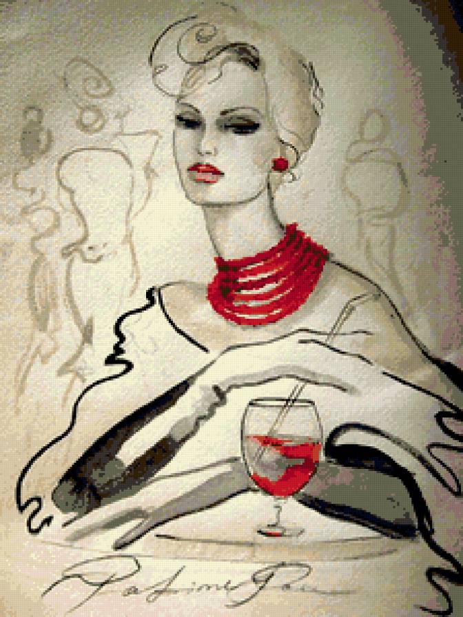 Дамочка - девушки, рисунок - предпросмотр