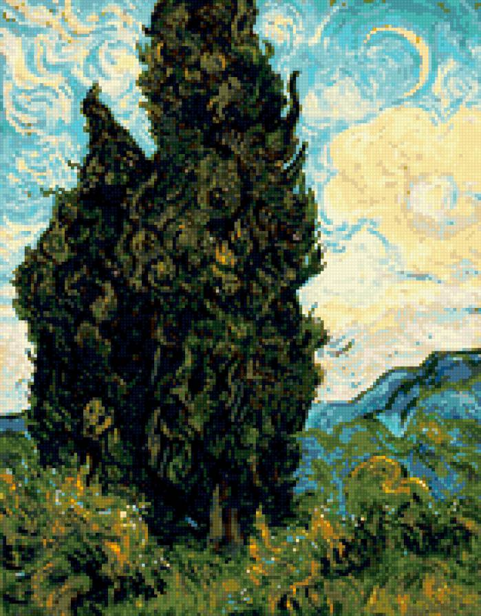 Ван Гог. Кипарисы - ван гог - предпросмотр